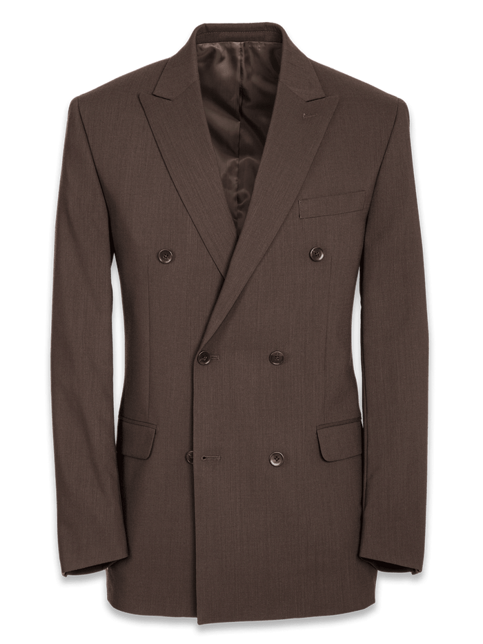 Product Image of Classic Fit Essential Wool Double Breasted Peak Lapel Suit Jacket-Brown