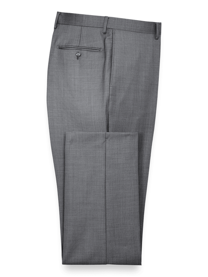 Product Image of Classic Fit Sharkskin Flat Front Suit Pants-Grey