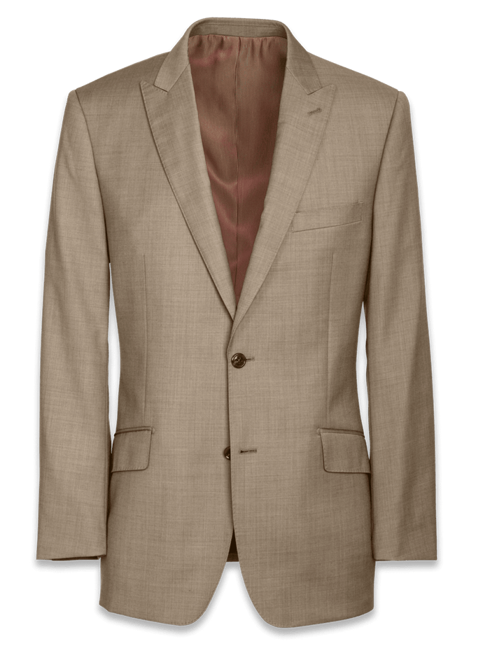Product Image of Classic Fit Sharkskin Peak Lapel Suit Jacket-Tan
