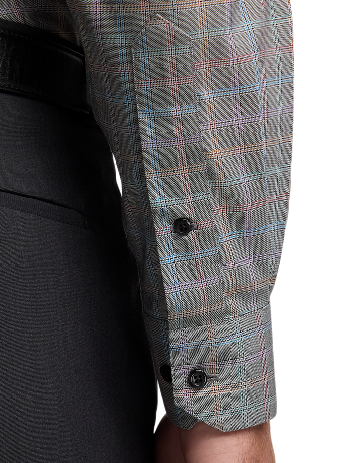 Alternate Image of Comfort Stretch Non-iron Check Dress Shirt With Contrast Trim-3