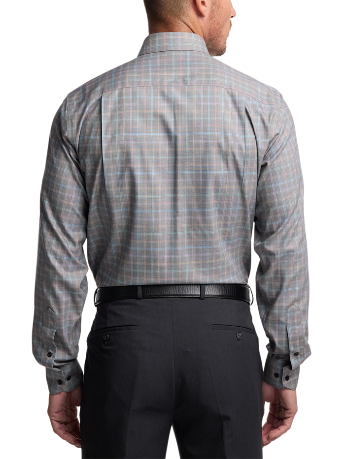 Alternate Image of Comfort Stretch Non-iron Check Dress Shirt With Contrast Trim-4