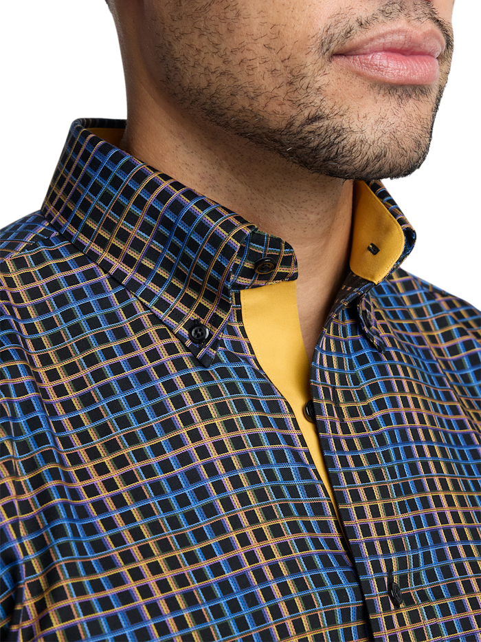 Alternate Image of Comfort Stretch Non-iron Check Dress Shirt With Contrast Trim-2