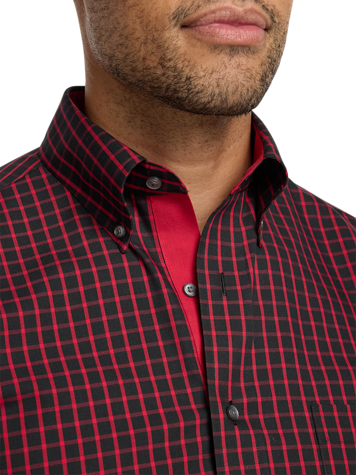 Alternate Image of Comfort Stretch Non-iron Check Dress Shirt With Contrast Trim-2