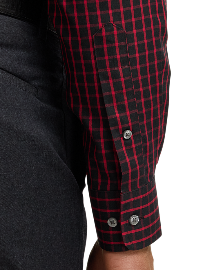 Alternate Image of Comfort Stretch Non-iron Check Dress Shirt With Contrast Trim-3