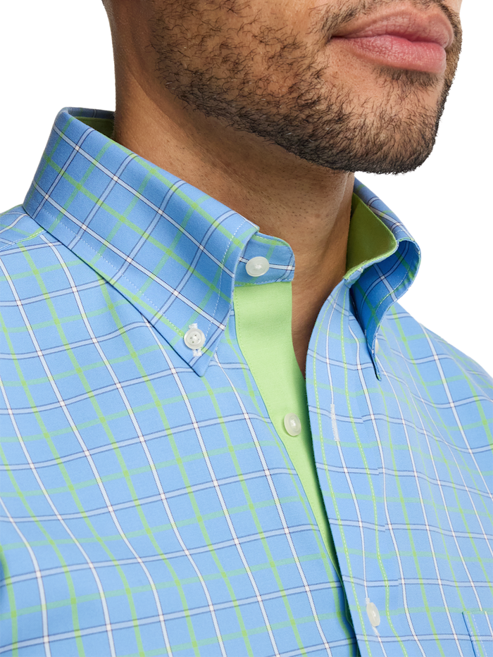 Alternate Image of Comfort Stretch Non-iron Check Dress Shirt With Contrast Trim-2