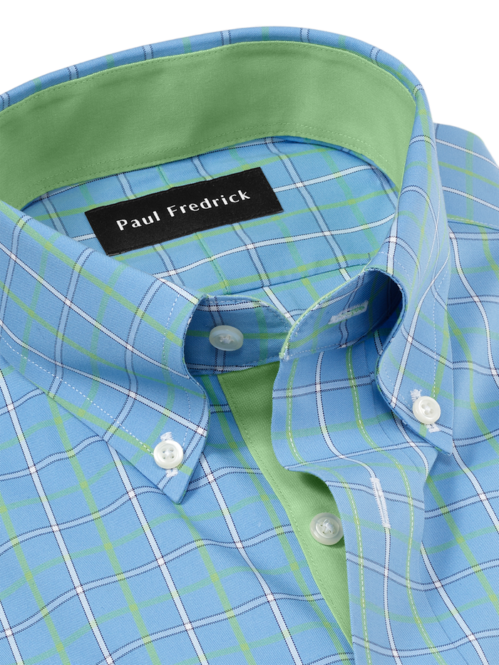 Alternate Image of Comfort Stretch Non-iron Check Dress Shirt With Contrast Trim-6