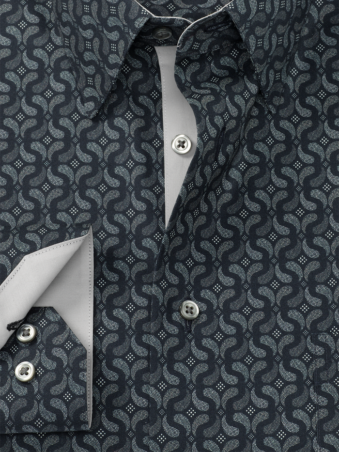 Alternate Image of Comfort Stretch Non-iron Deco Dress Shirt With Contrast Trim-5