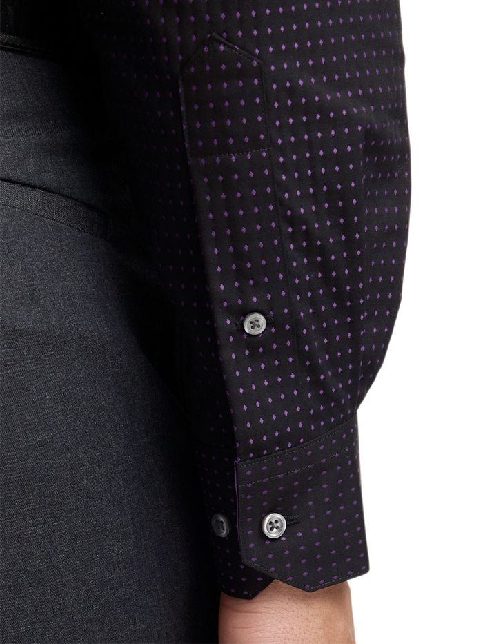 Alternate Image of Comfort Stretch Non-iron Dot Dress Shirt With Contrast Trim-3