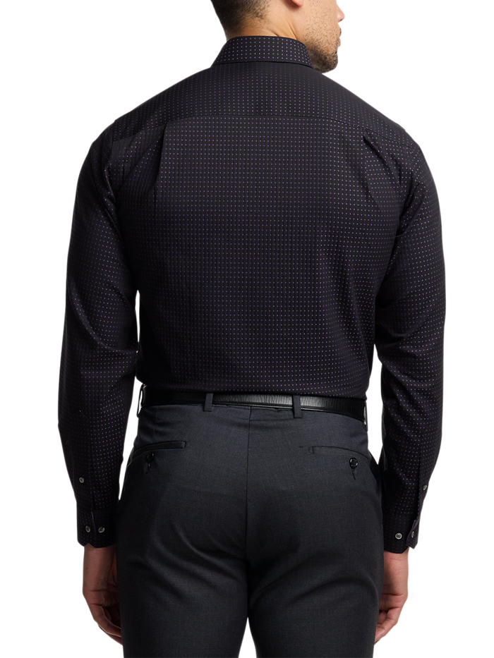 Alternate Image of Comfort Stretch Non-iron Dot Dress Shirt With Contrast Trim-4