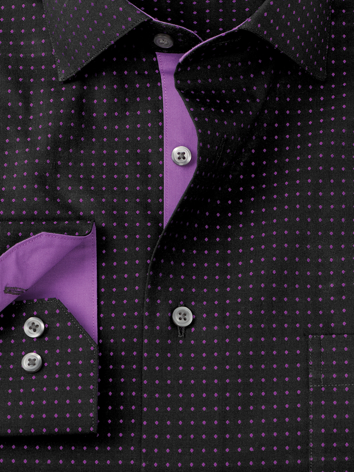 Alternate Image of Comfort Stretch Non-iron Dot Dress Shirt With Contrast Trim-5