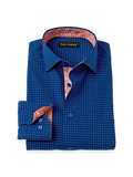 Product Image of Comfort Stretch Non-iron Dot Dress Shirt With Contrast Trim-1