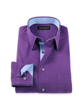 Product Image of Comfort Stretch Non-iron Dot Dress Shirt With Contrast Trim-Purple