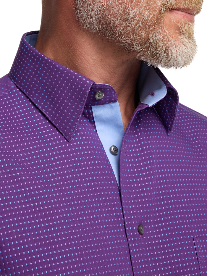 Alternate Image of Comfort Stretch Non-iron Dot Dress Shirt With Contrast Trim-2