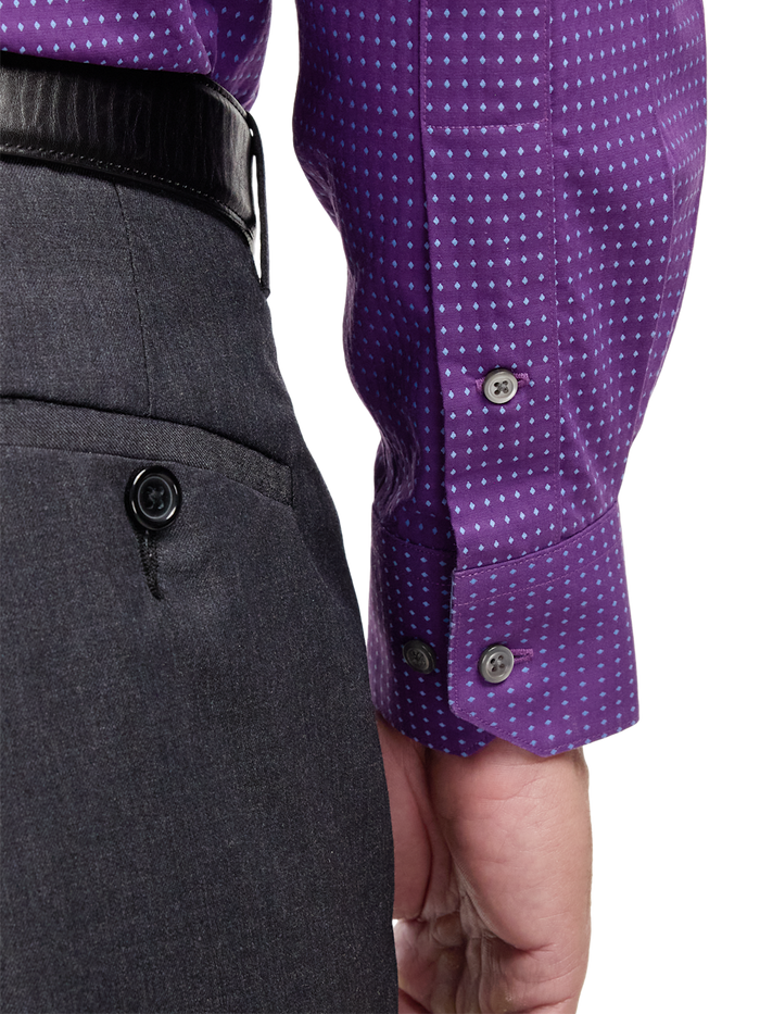 Alternate Image of Comfort Stretch Non-iron Dot Dress Shirt With Contrast Trim-3