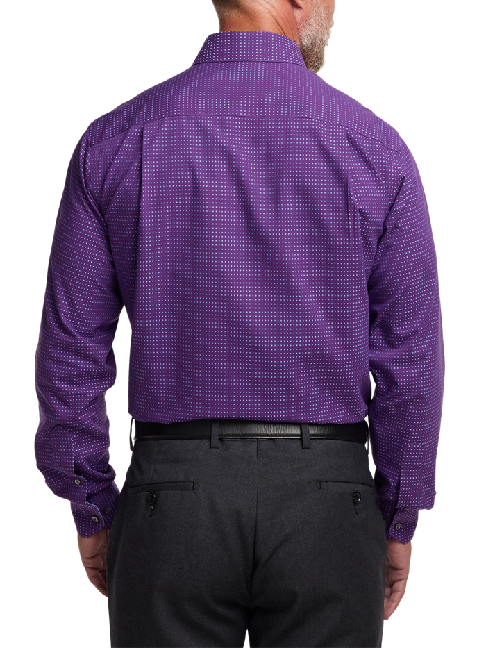 Alternate Image of Comfort Stretch Non-iron Dot Dress Shirt With Contrast Trim-4
