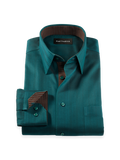 Product Image of Comfort Stretch Non-iron Herringbone Dress Shirt With Contrast Trim-Teal