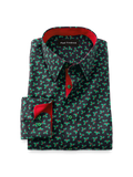 Product Image of Comfort Stretch Non-iron Novelty Dress Shirt With Contrast Trim-Black