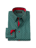 Product Image of Comfort Stretch Non-iron Novelty Dress Shirt With Contrast Trim-Green