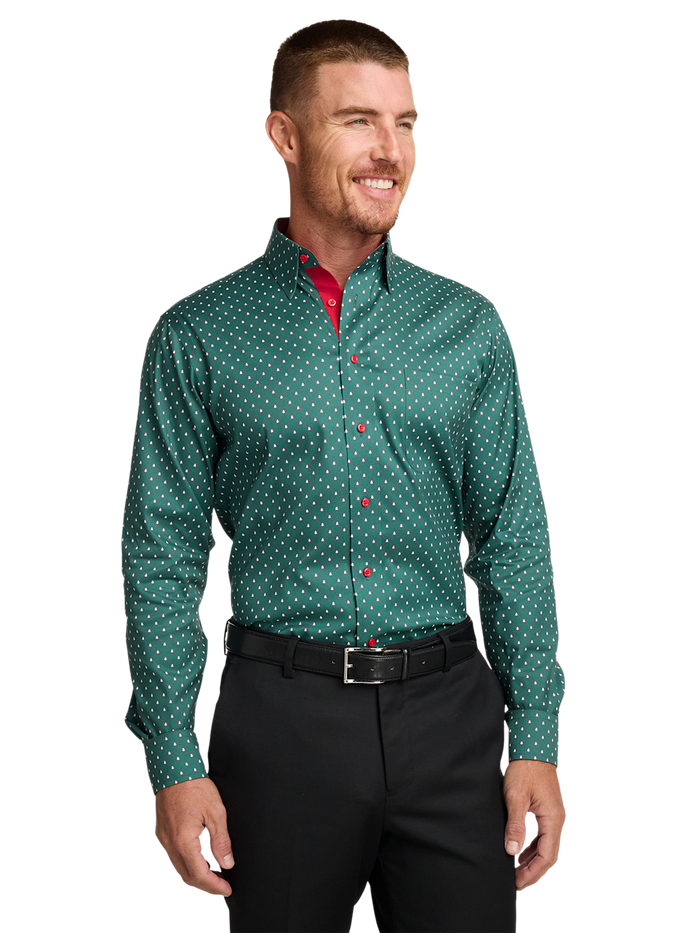 Alternate Image of Comfort Stretch Non-iron Novelty Dress Shirt With Contrast Trim-1