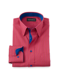 Product Image of Comfort Stretch Non-iron Novelty Dress Shirt With Contrast Trim-Red