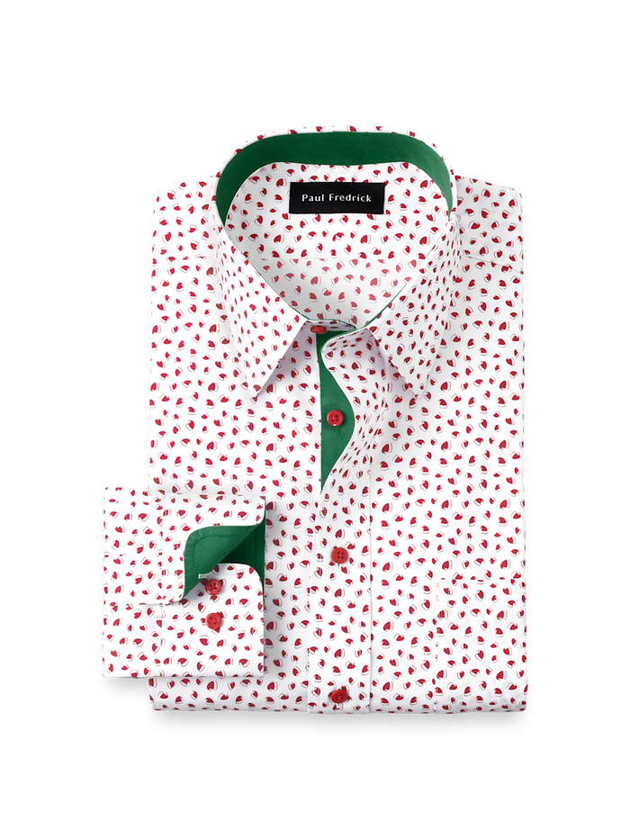 Product Image of Comfort Stretch Non-iron Novelty Dress Shirt With Contrast Trim-Red