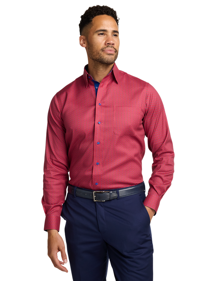 Alternate Image of Comfort Stretch Non-iron Novelty Dress Shirt With Contrast Trim-1