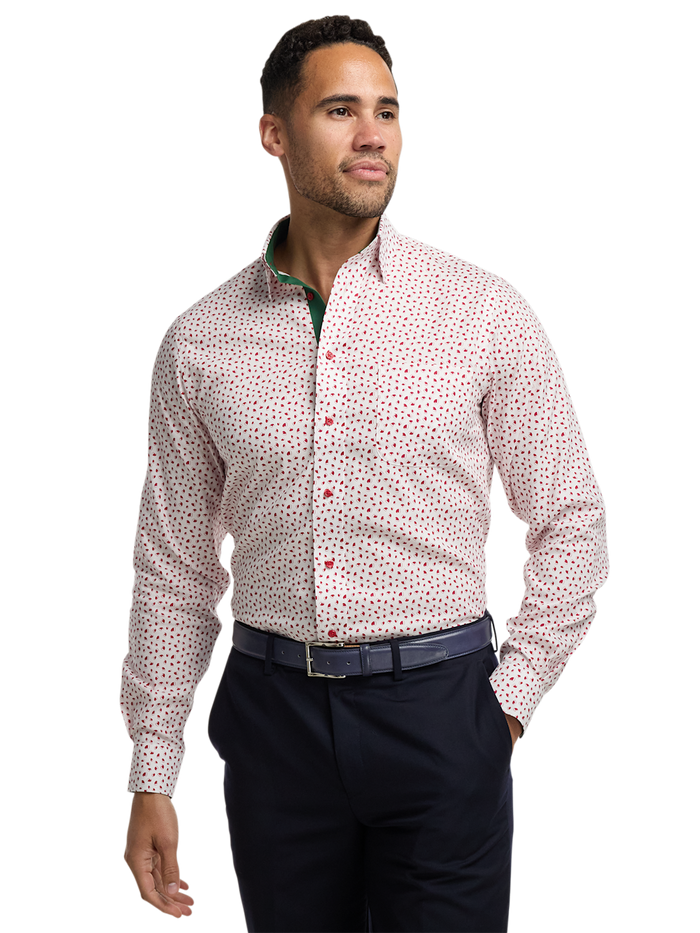 Alternate Image of Comfort Stretch Non-iron Novelty Dress Shirt With Contrast Trim-1