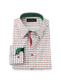 Product Image of Comfort Stretch Non-iron Novelty Dress Shirt With Contrast Trim-Red/Green