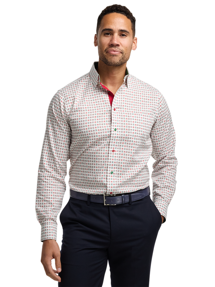 Alternate Image of Comfort Stretch Non-iron Novelty Dress Shirt With Contrast Trim-1