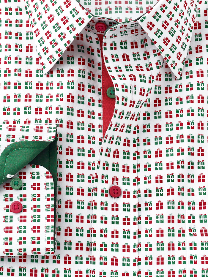 Alternate Image of Comfort Stretch Non-iron Novelty Dress Shirt With Contrast Trim-5