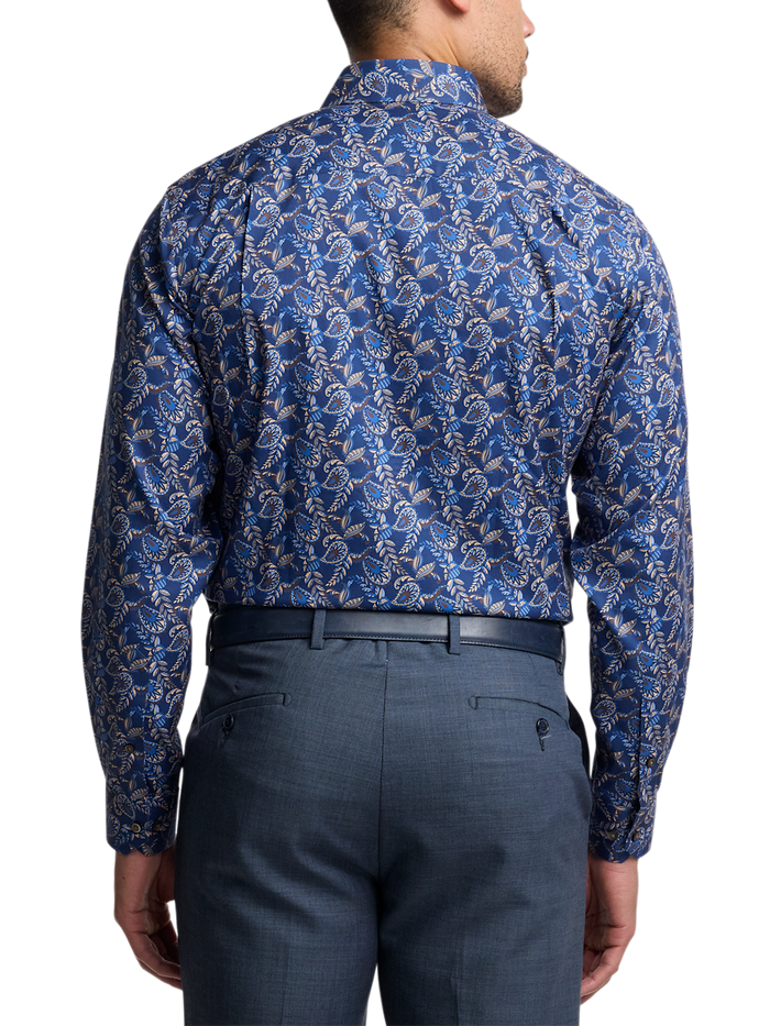 Alternate Image of Comfort Stretch Non-iron Paisley Dress Shirt With Contrast Trim-4