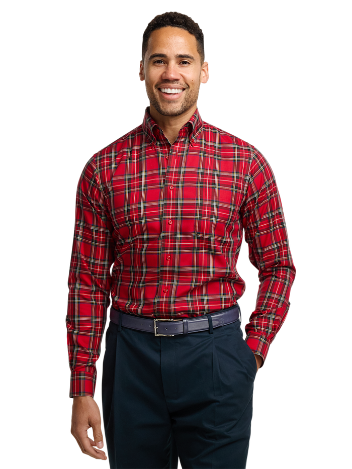 Alternate Image of Comfort Stretch Non-iron Plaid Dress Shirt-1