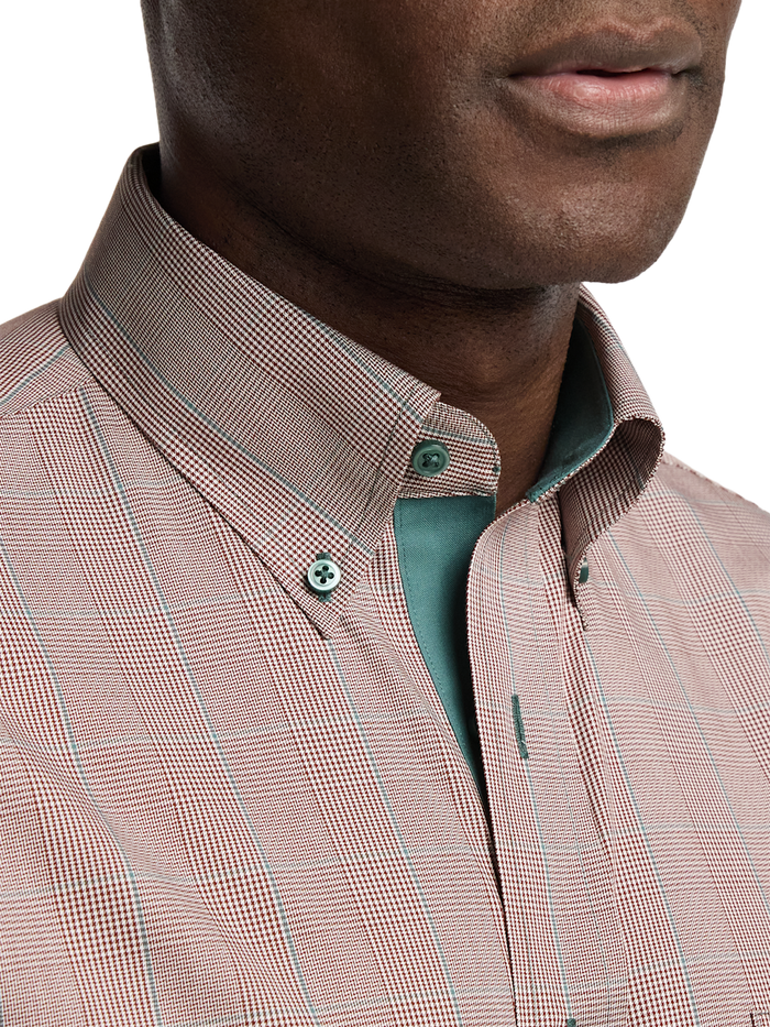 Alternate Image of Comfort Stretch Non-iron Plaid Dress Shirt With Contrast Trim-2