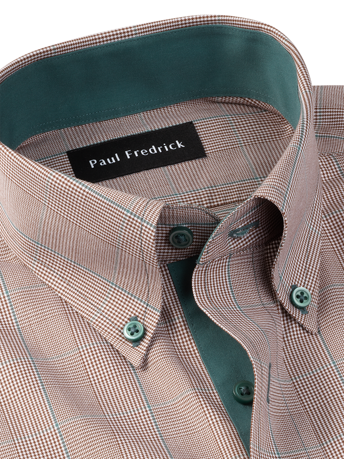 Alternate Image of Comfort Stretch Non-iron Plaid Dress Shirt With Contrast Trim-6