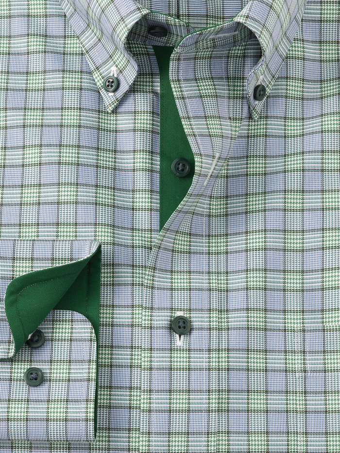 Alternate Image of Comfort Stretch Non-iron Plaid Dress Shirt With Contrast Trim-5