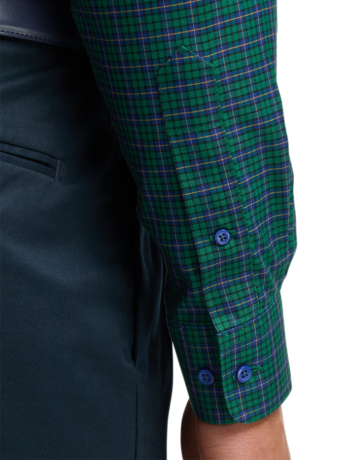 Alternate Image of Comfort Stretch Non-iron Plaid Dress Shirt With Contrast Trim-3