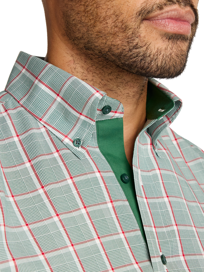 Alternate Image of Comfort Stretch Non-iron Plaid Dress Shirt With Contrast Trim-2