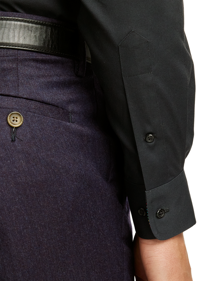 Alternate Image of Comfort Stretch Non-iron Solid Dress Shirt With Contrast Trim-3