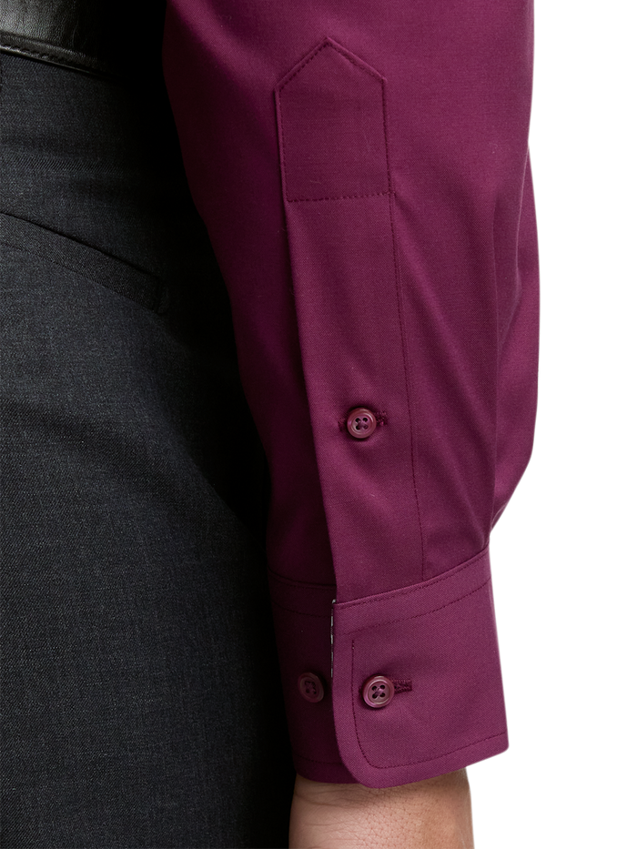 Alternate Image of Comfort Stretch Non-iron Solid Dress Shirt With Contrast Trim-3