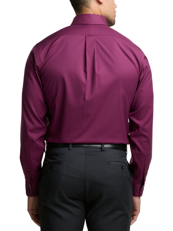 Alternate Image of Comfort Stretch Non-iron Solid Dress Shirt With Contrast Trim-4