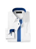 Product Image of Comfort Stretch Non-iron Solid Dress Shirt With Contrast Trim-White