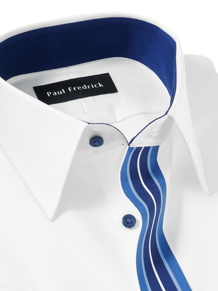 Alternate Image of Comfort Stretch Non-iron Solid Dress Shirt With Contrast Trim-6