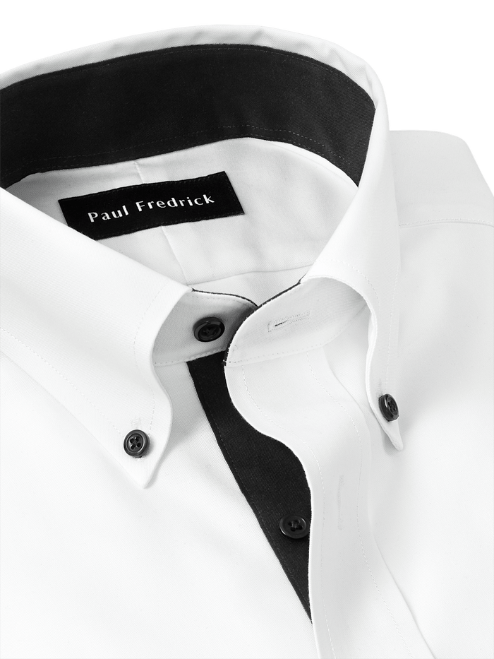 Alternate Image of Comfort Stretch Non-iron Solid Dress Shirt With Contrast Trim-6
