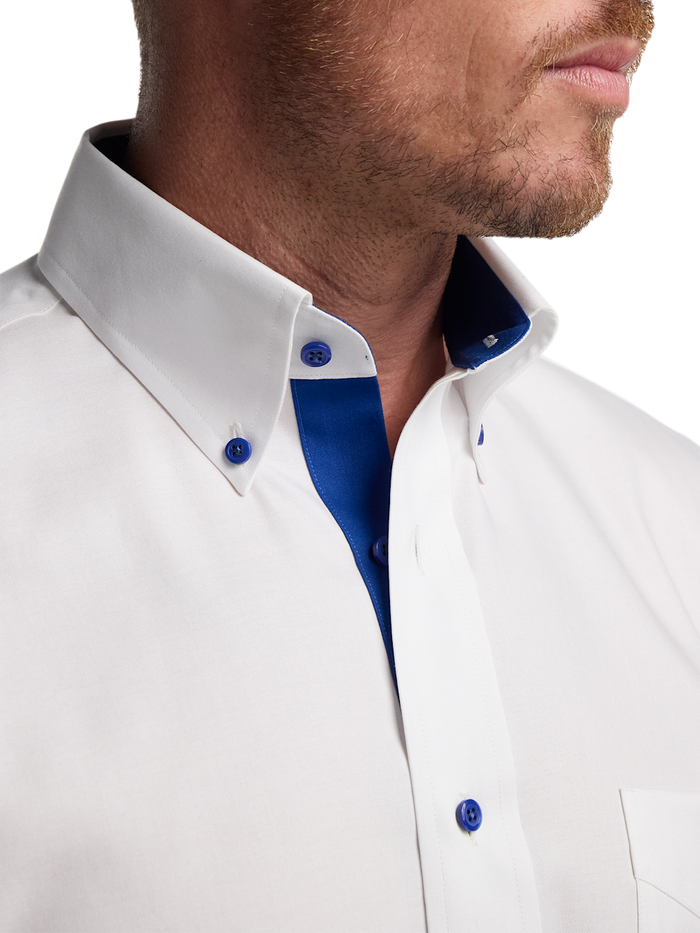 Alternate Image of Comfort Stretch Non-iron Solid Dress Shirt With Contrast Trim-2