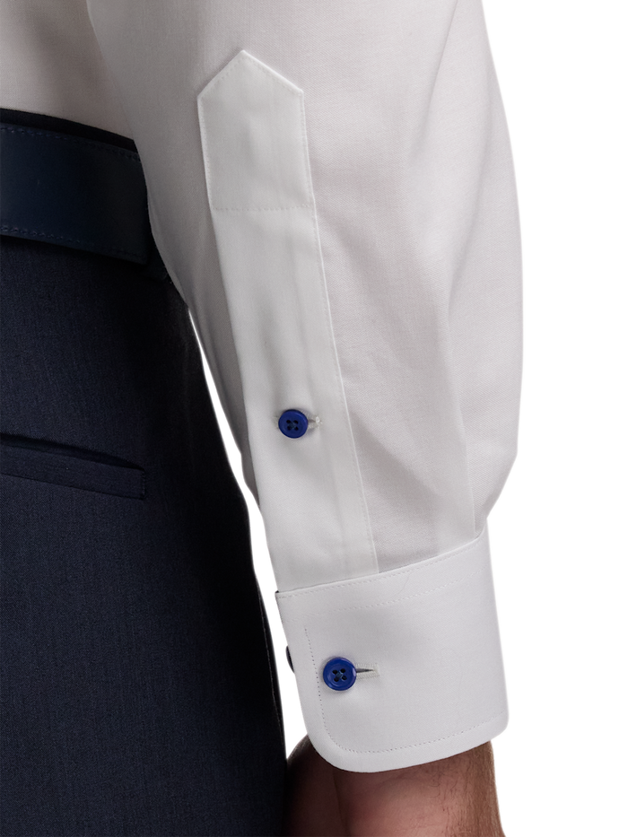 Alternate Image of Comfort Stretch Non-iron Solid Dress Shirt With Contrast Trim-3