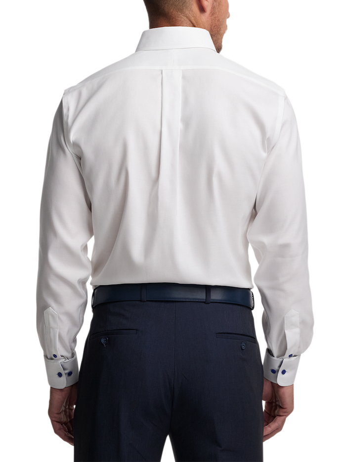 Alternate Image of Comfort Stretch Non-iron Solid Dress Shirt With Contrast Trim-4