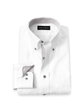 Product Image of Comfort Stretch Non-iron Solid Dress Shirt With Contrast Trim-White/Grey