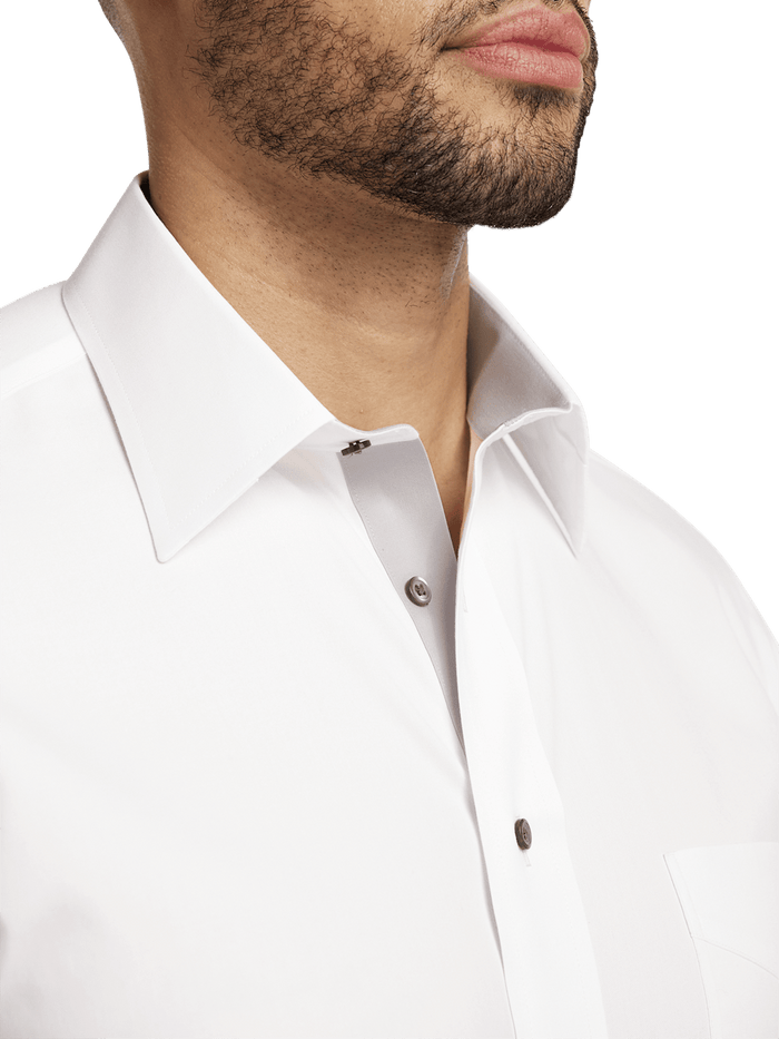 Alternate Image of Comfort Stretch Non-iron Solid Dress Shirt With Contrast Trim-2