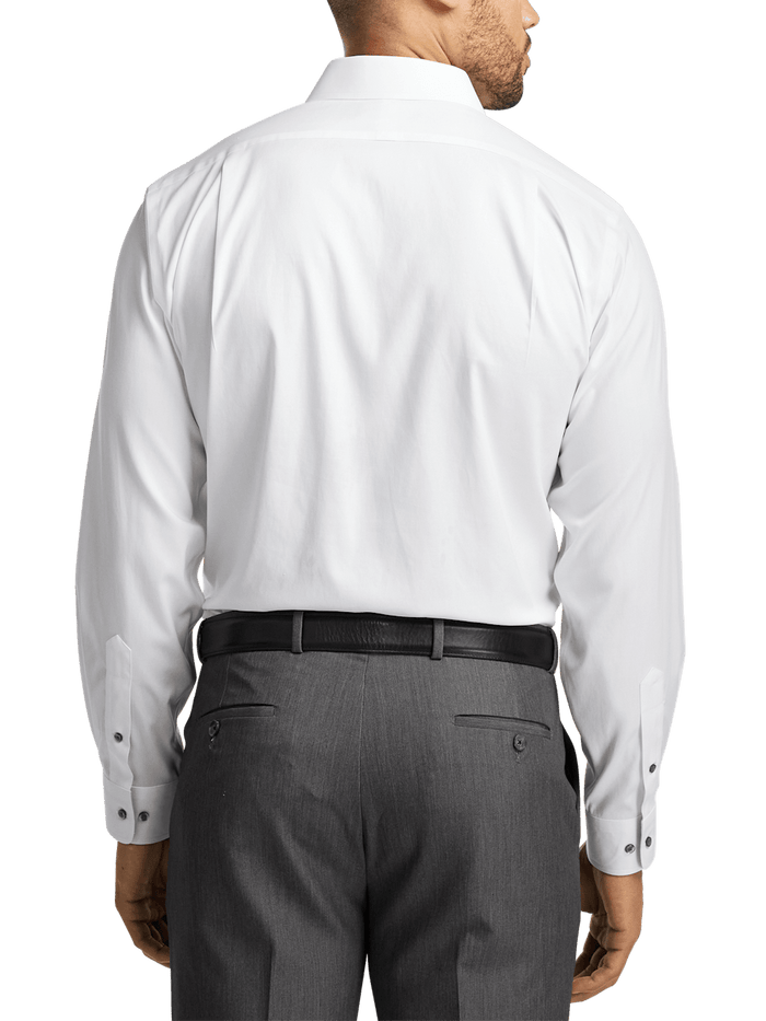 Alternate Image of Comfort Stretch Non-iron Solid Dress Shirt With Contrast Trim-4