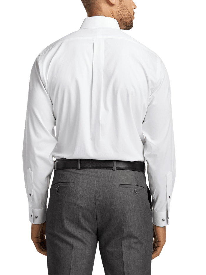 Alternate Image of Comfort Stretch Non-iron Solid Dress Shirt With Contrast Trim-4